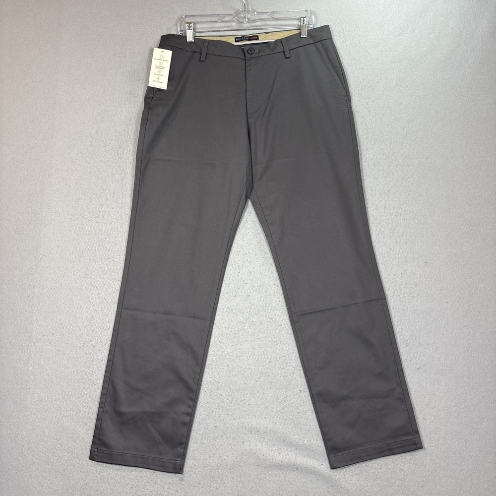 Dockers‎ Signature Khaki Straight Fit Lux Cotton No Crease Green 34x32 NWT